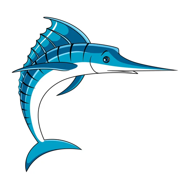 Jumping big blue marlin fish — 스톡 벡터