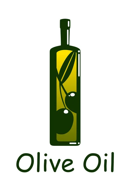 Silhouette of olive oil bottle — Stock Vector