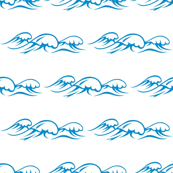 Blue ocean waves seamless pattern — Stock Vector