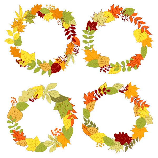 Autumn borders and frames with leaves — Stockvector