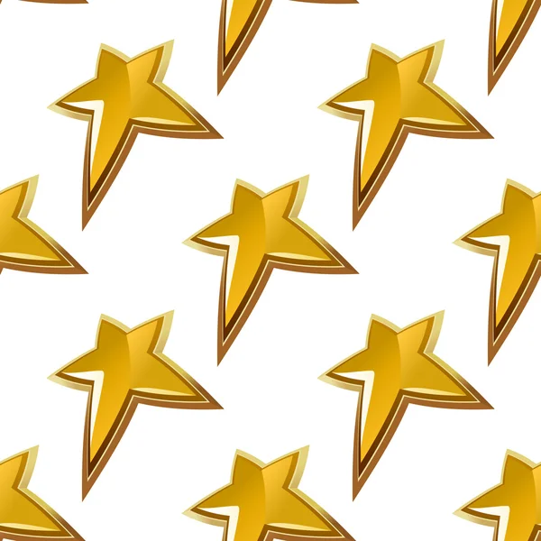 Glowing golden stars seamless pattern — Stok Vektör