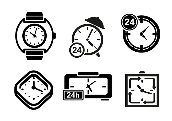 Reloj y temporizador iconos conjunto — Archivo Imágenes Vectoriales