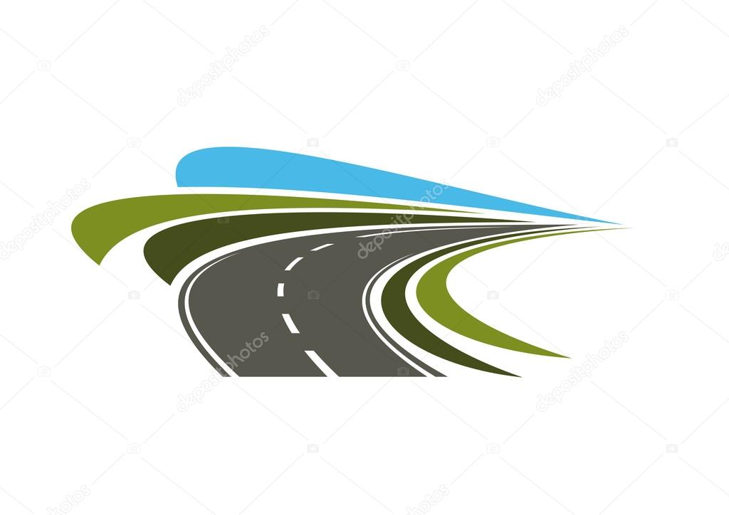 Steep turn of speed road icon