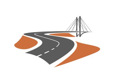 Road leading to the cable-stayed bridge