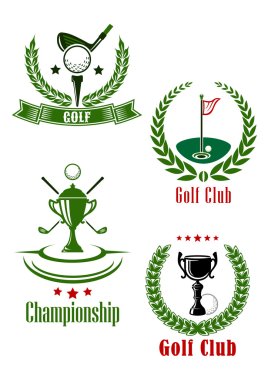 Golf club and championship emblems