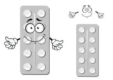Cartoon blister pack of pills
