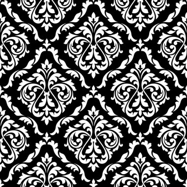 Foliage damask seamless pattern with leaf scrolls