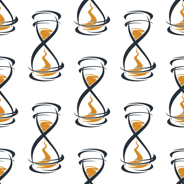 Seamless pattern with vintage hourglasses — 图库矢量图片