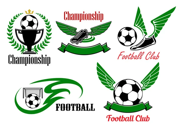 Football and soccer game icons — Διανυσματικό Αρχείο