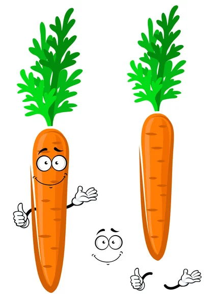 Cartoon happy orange carrot vegetable — Stock Vector