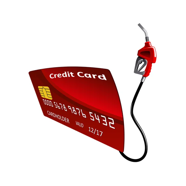 Credit card with gasoline pump — Stockvector