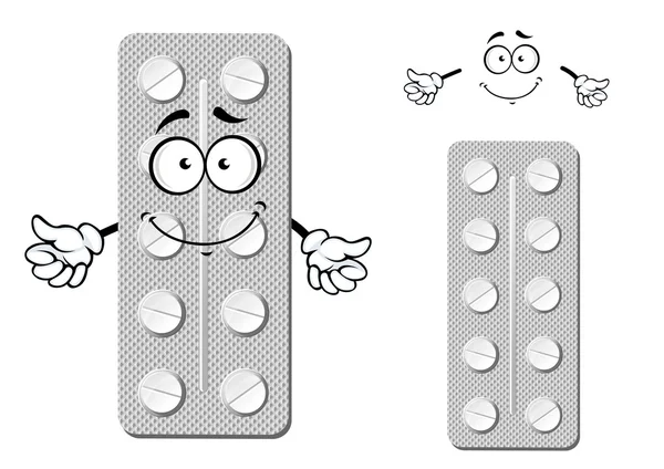 Confezione blister cartone animato di pillole — Vettoriale Stock