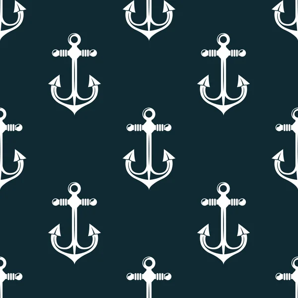 Vintage marine anchors seamless pattern — Stockvector