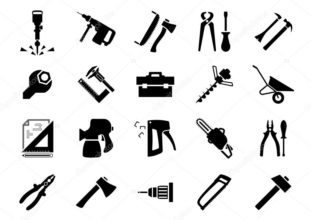 Hand and power tools icons