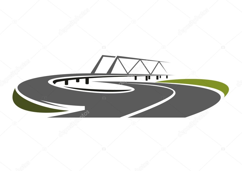 Road bridge above speed highway