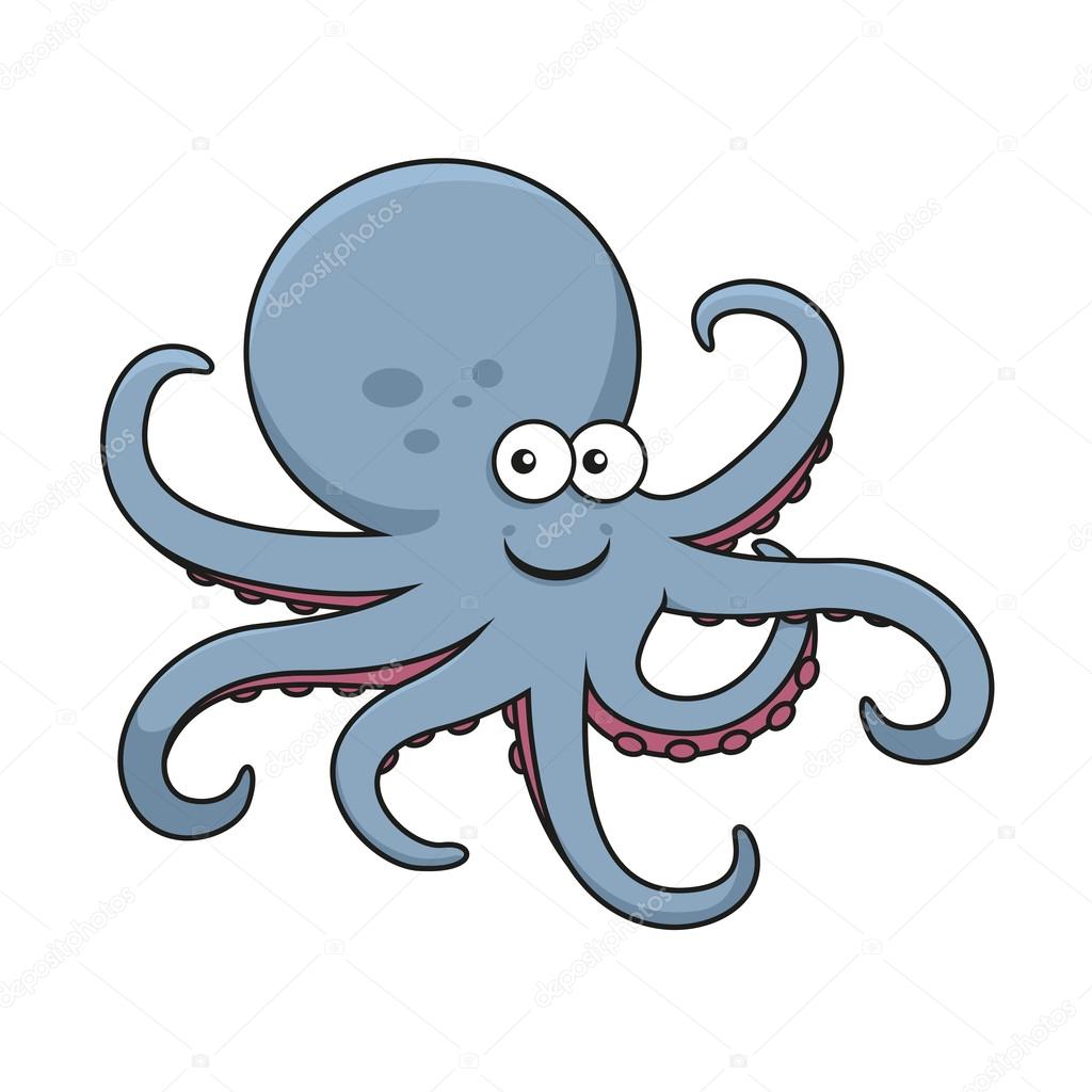 Blue octopus with curved tentacles Stock Vector Image by ©Seamartini #81547652 Blue octopus with curved tentacles Stock Vector Image by ©Seamartini #81547652