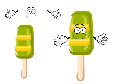 Happy colorful frozen ice cream lollipop