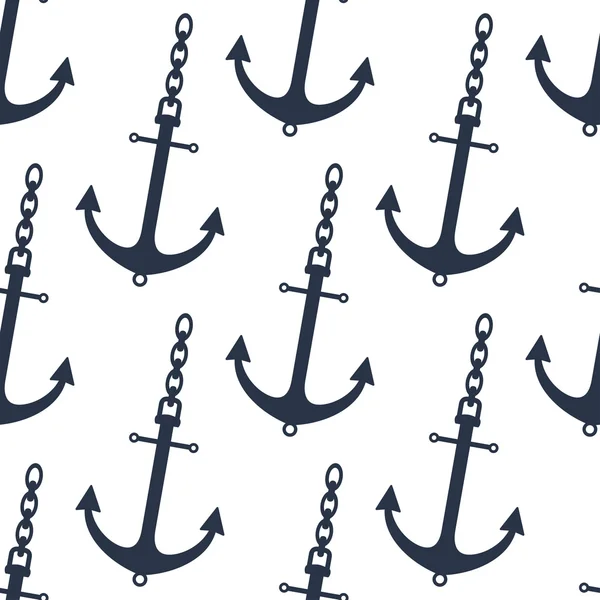 Gray ship anchors seamless pattern — Stock Vector