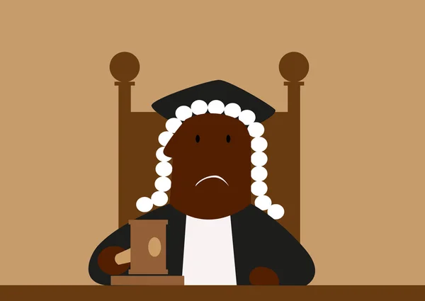 Juiz em sua peruca promulgação julgamento —  Vetores de Stock