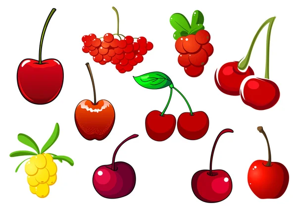 Ícones de frutas frescas coloridas —  Vetores de Stock
