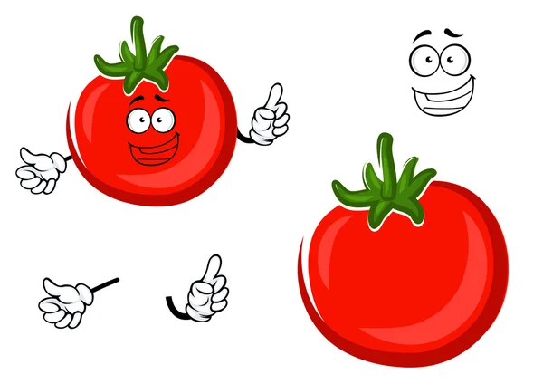 Red ripe tomato vegetable character — Stock Vector