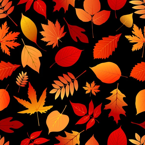 Colorful autumn leaves seamless pattern — Stock Vector