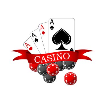 Casino icon with playing cards and chips