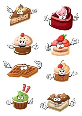 Fruity desserts, cakes, cupcakes and waffles