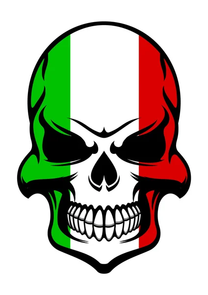 Calavera en colores de la bandera italiana — Vector de stock