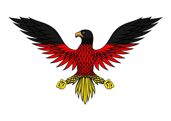 Pájaro águila alemana en colores bandera — Vector de stock