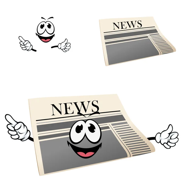 Funny cartoon isolated newspaper character — Stok Vektör