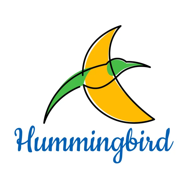 Bright hummingbird soaring in the sky — Stock Vector