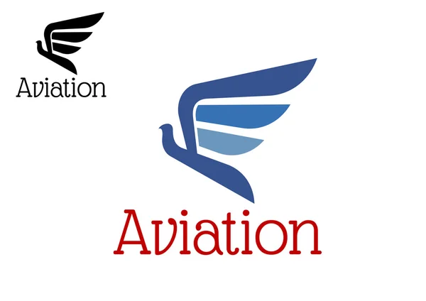 Aviation blue abstract icon or emblem — Stockový vektor