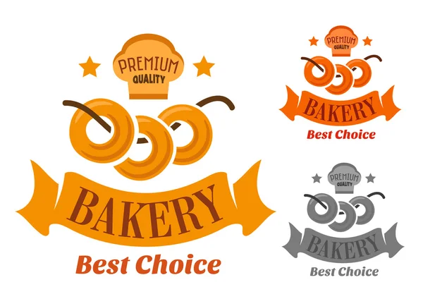 Bakery with soft sweet bagels — Stockvector