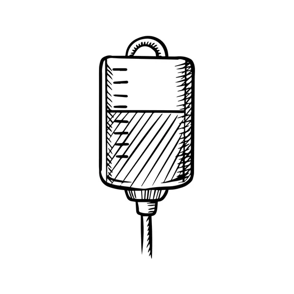 Sketch of blood bag for transfusion — Stockový vektor