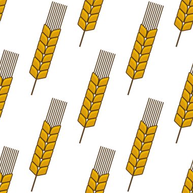 Yellow wheat ears seamless pattern