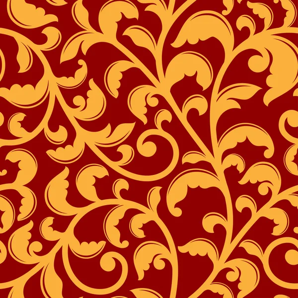 Modèle sans couture avec des tourbillons floraux — Image vectorielle