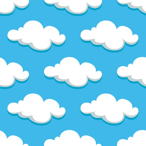 White clouds and sky seamless pattern — Stock Vector