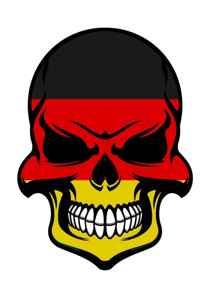 Germany flag colors on danger skull — Stock vektor