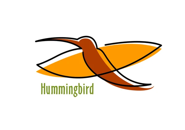 Abstract hummingbird in orange and brown — Stock vektor