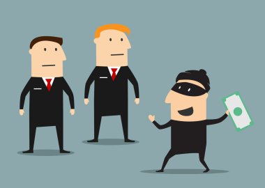 Security guards caught the thief with money