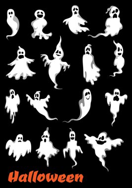 Halloween ghosts, ghouls and monsters clipart