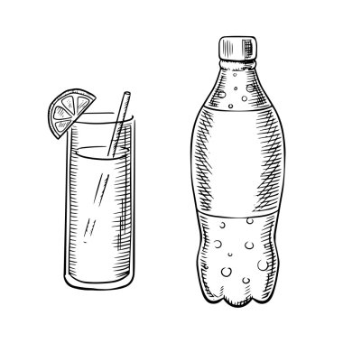 Bottle of soda with cocktail