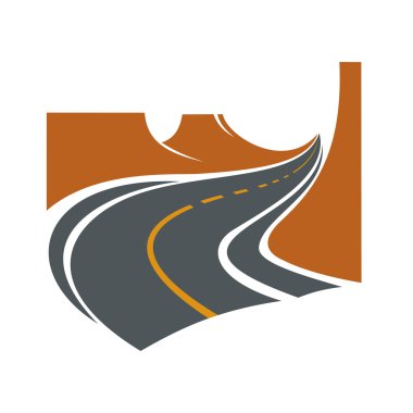 Road passes through canyon between brown cliffs