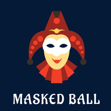 Jester mask with collar and hat