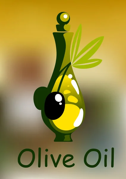 Olive oil bottle with rounded stopper — 스톡 벡터