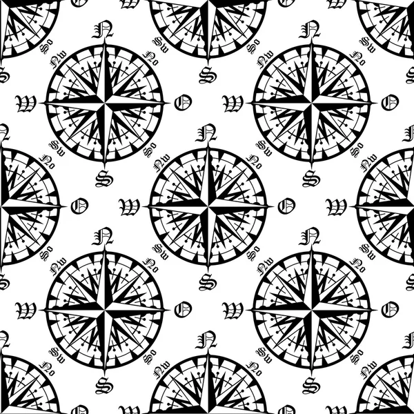 Vintage compass roses seamless pattern — Stockový vektor