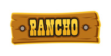 Batı çiftlik tabelası ve Vahşi Batı 2000 moda çıkartması. Teksas kovboy retro vektör etiketi, batı çiftliği ve rodeo alanı. Tahta tabela ve Rancho metin tipografisi olan Amerikan ülke kültürü etiketi