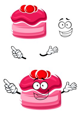 Çizgi film kek meyveli sos ve kızılcık