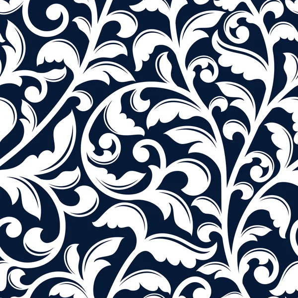 Ornamental white floral seamless pattern — 스톡 벡터